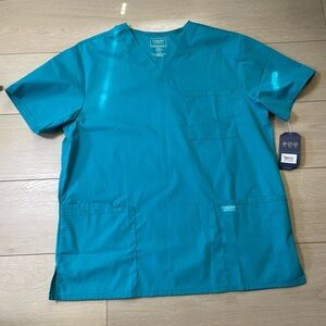 Cherokee Workwear Professionals Scrub Top Teal Green Size Medium NWT